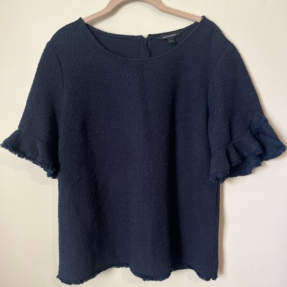 Banana Republic Boucle Knit Top in Navy - Picture 1 of 8
